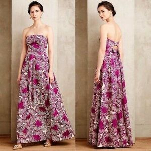 NWT Anthropologie Tracy Reese Dahlia Mum Floral Purple Maxi Dress Evening Gown